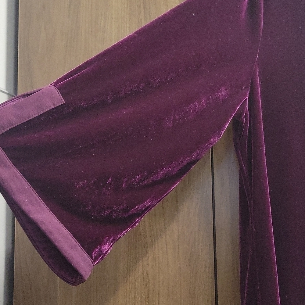 Soft Surroundings Women’s Magenta Purple Velvet 3/4 Sleeve Tunic Top-Size Small - Picture 9 of 10